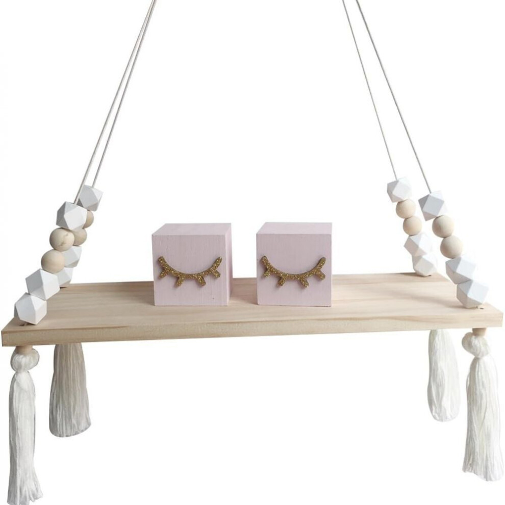 Innovative Rustic Boho Storage, Floating Shelves For Bohemian Minimalist Room, Hand Woven Cotton Rope Adds Free-Standing Shelf Effect To Home Wall Dec 9094122526808