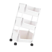 Multilayered Slimline Mobile Shelving Unit-3 layers without cov