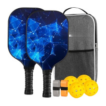 Pickleball Racket Fiberglass Lightweight Paddle For Home Outdoor Indoor Training Low Weight Ball Bat For Adults And Kids