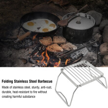 Tragbarer Edelstahl-Falgrill mit 10 kg Tragfähigkeit für Picknick, Camping