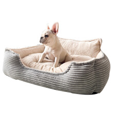 Softness Comfort Bed Pet Sofa Puppies House Bed-Light Grey M