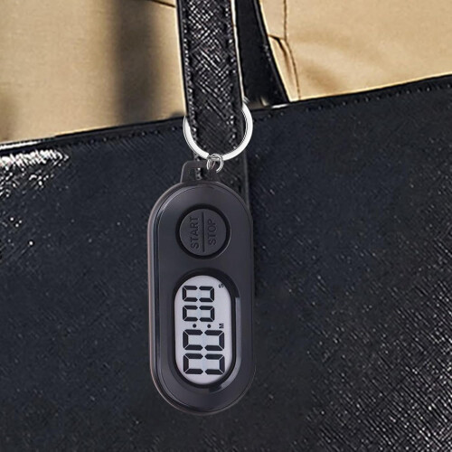 Stop Timer Keychain, PocketSize Digital Countdown Clock For Cooking, Training, Shower, Studying  Black 1