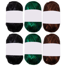 6 Pcs Polyester Yarn Fabric Cloth Knitting-brown green black