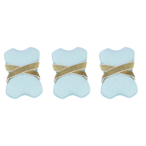 Ensemble de 3 sacs contenant du savon en éponge douce, pour-Bleu