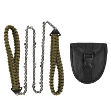 Pocket Chainsaw 11Tooth Army Green Outdoor Survival Hand Chain Saw For Camping Backpack Portable Wood Cutting Tool