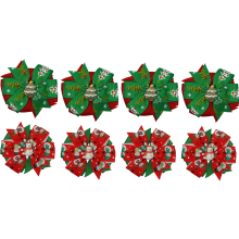 Festliche Weihnachtsschleifen für Mädchen, Weihnachtsboutique-Kopfbedeckungen mit farbenfrohen Ripsbändern und Krokodilklemmen für eine