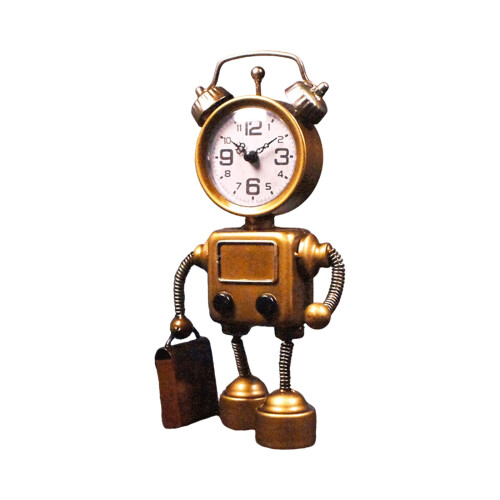 Desk Clock Decorative Table Clock Metal Tabletop Clock-A