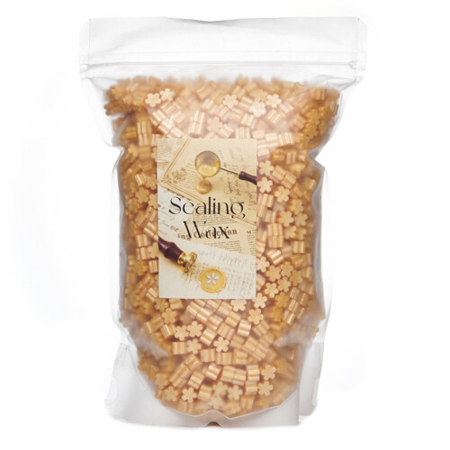 Cires à cacheter en forme de fleur, 500g, perles-4 curcuma