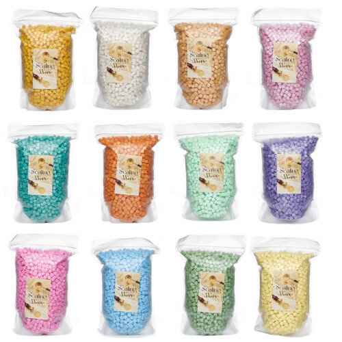 Cires à cacheter en forme de fleur, 500g, perles-4 curcuma 1