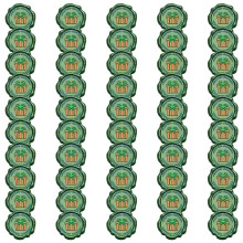 Pack of 50 Easy Peels and Stick Heart Wax Seal-Gift pine green