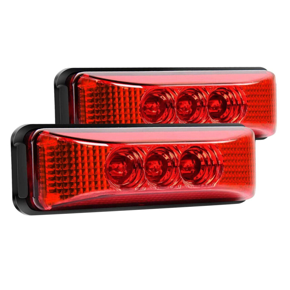 Led Truck Trailer 2Pack 24V 3.9Inch 3Led Front Rear Side Marker Lights Waterproof Clearance Indicator Lamp Red/Light 9323874243153