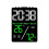 Digital Clock With Temperature And Humidity Display Large Screen Adjustable Brightness Battery Powered Black Shell Green 1