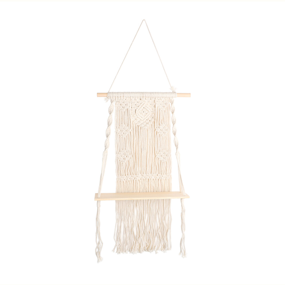 Floating Macrame Shelves, Bohemian Decorative Shelving For Wide Application, Handmade Rope Shelves, Boho Plant Display Shelves, Unique Design Macrame 9094122528178