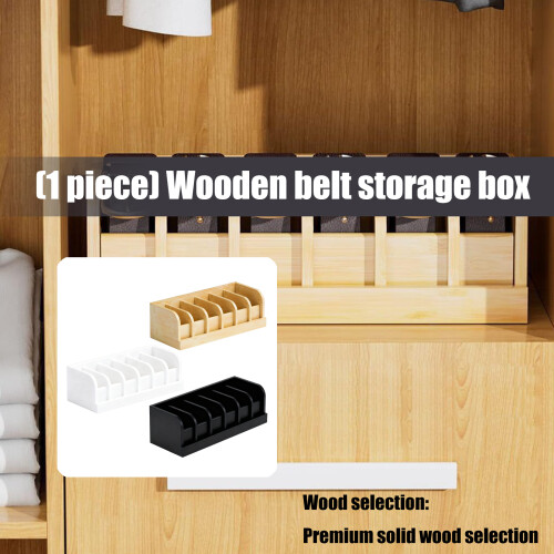Compact Wooden Storage Organizers Saving Space For Belt-White 2