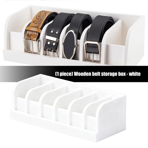 Compact Wooden Storage Organizers Saving Space For Belt-White 1