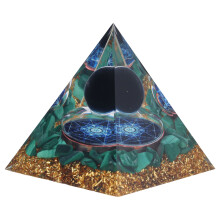 Pirâmide de Pedras Preciosas para Energia Cósmica, Gerador de Energia Positiva para Meditação e Cura com Cristal de Ametista para os Chakras,