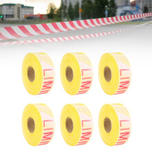 6 Stück Gelbes Weißes Warnband Bulk Polyester Sicherheitswarnband für Bauarbeiten