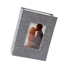 Photo Album 4x6,Linen Hardcover Picture-Gray 6 inches 100