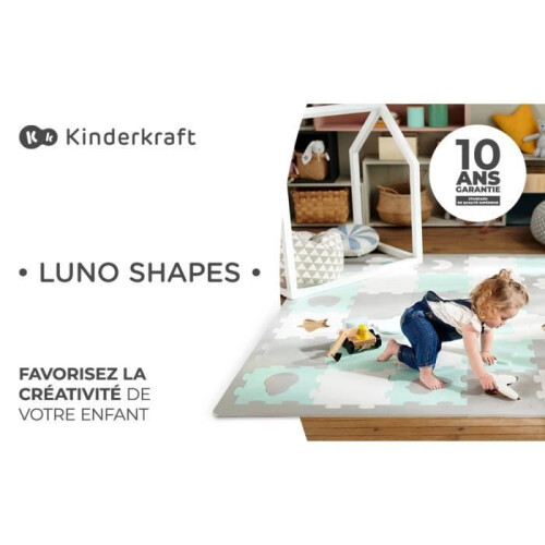 Tappeto da gioco puzzle in schiuma - KINDERKRAFT - LUNO SHAPES - Menta 1