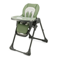 Seggiolone per Bambini Kinderkraft TUMMIE 2 in 1 pieghevole sdraietta dalla nascita regolabile 7 altezze doppio vassoio Verde