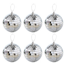 Eco-Friendly Shatterproof Mirror Disco Ball, Reflective Silver Tiles For Disco Party Accessories With Party Light Effects And Hanging Ball Decor (2Cm)