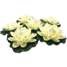 Decoratie voor uw koivijver op het terras: verfraai uw buitenparadijs met kunstmatige drijvende lotusbloemen van schuim.