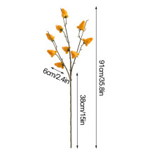 Perfeito para decoração de interiores e exteriores, ramos artificiais de romã vibrantes, decoração de fruta realista, hastes duráveis e