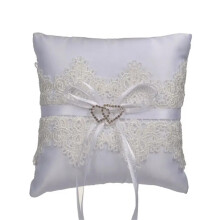 Lace Ring Pillow 15x15 cm White Vintage Ring Cushion For Wedding Engagement Decoration
