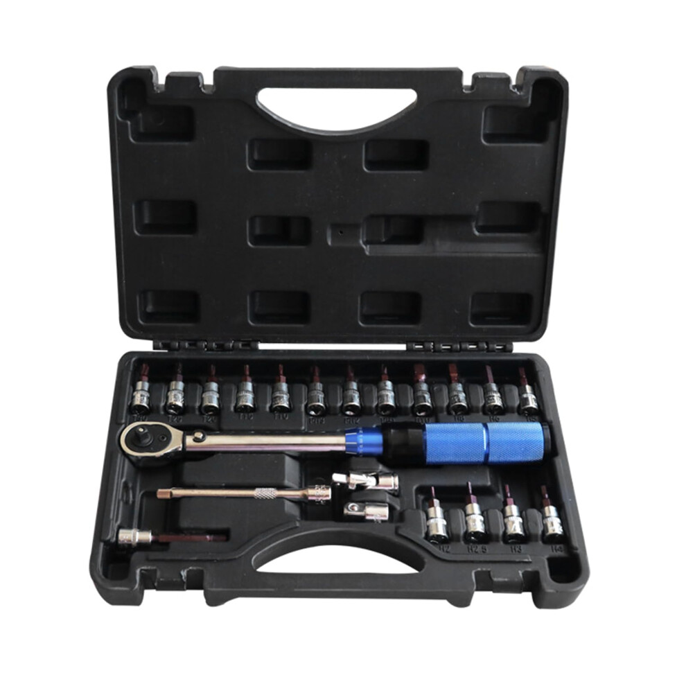 Adjustable Torque Wrench Set Accurate 21Piece 224 Nm Range 1/4 Drive For Bike And Motorcycle Maintenance 9067246099350