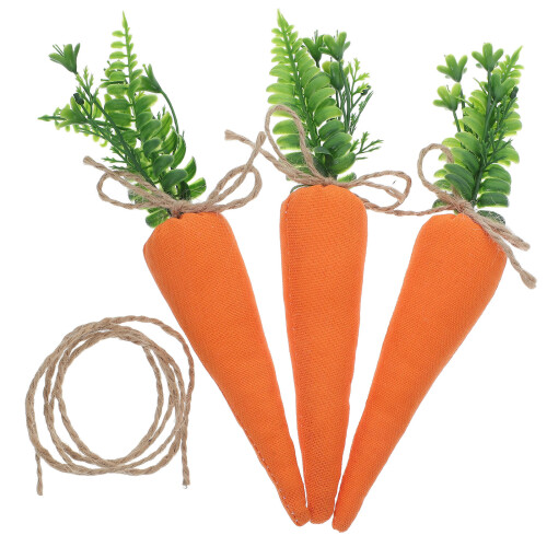 12 Pcs Easter Carrot Ornaments Fabric Mini Decor For Spring Party