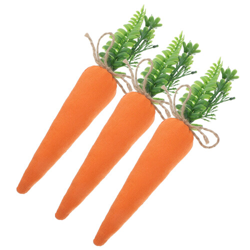 12 Pcs Easter Carrot Ornaments Fabric Mini Decor For Spring Party 1