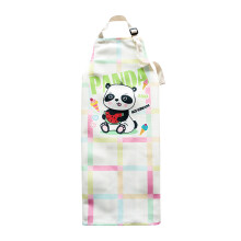 Lovely Panda Children's Apron Soft-Color plaid panda st