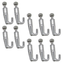 Set of 10 Slide Locking Artwork Hanging Hooks Wire Rope Metal-B