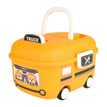 Space Saving Kids Storage Box Featuring Stackable-Yellow small