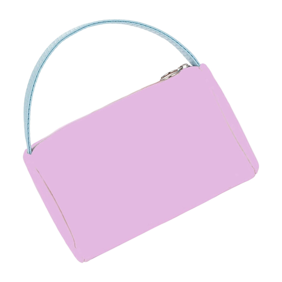 Purple Portable Pu Makeup Storage Pouch Spacious Travel