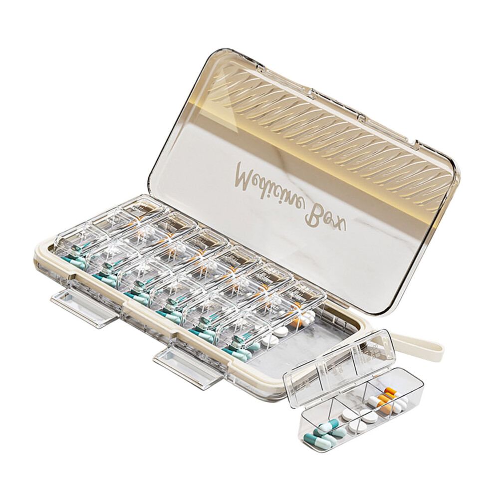 White Weekly Medication Planner 21 Openings Dense Bolus