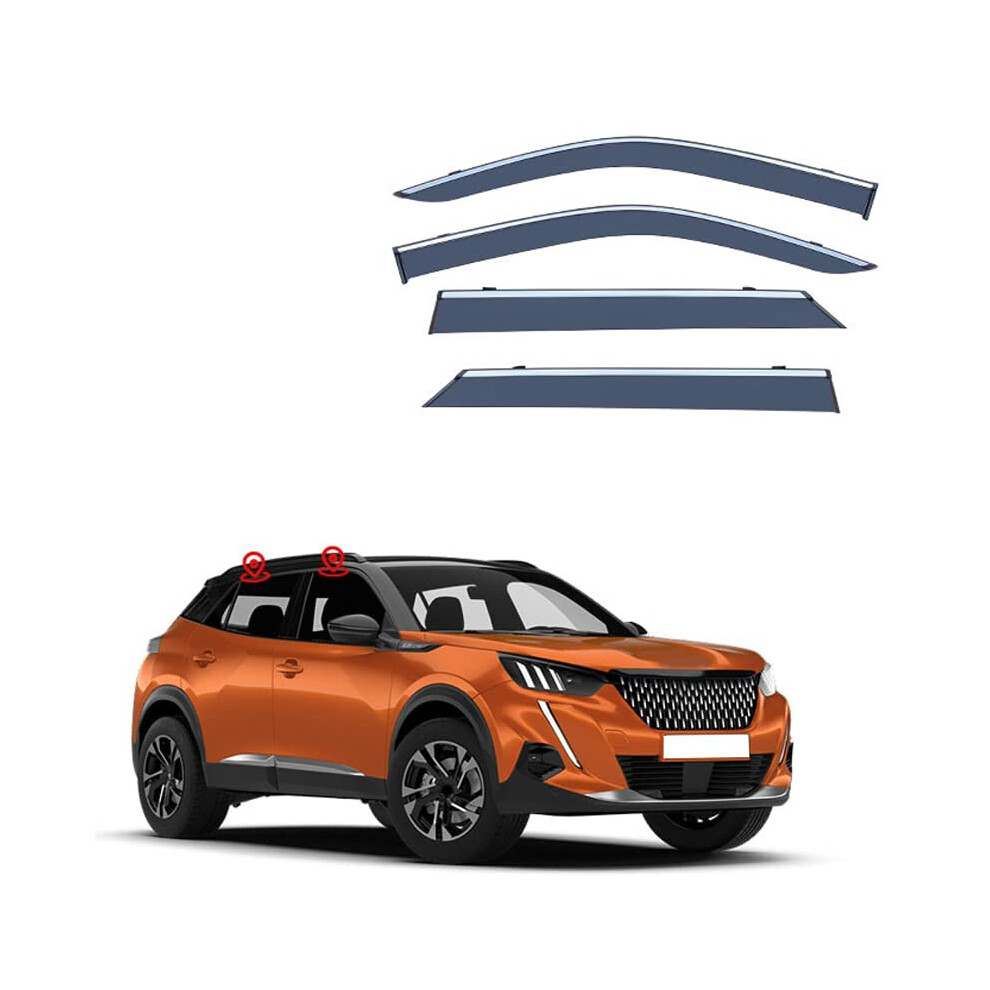 4Pcs Wind Deflectors For Peugeot 2008 Mk2p24 20202023 Side Window Vent Visors Rain Deflector Car Accessories 9105992504473