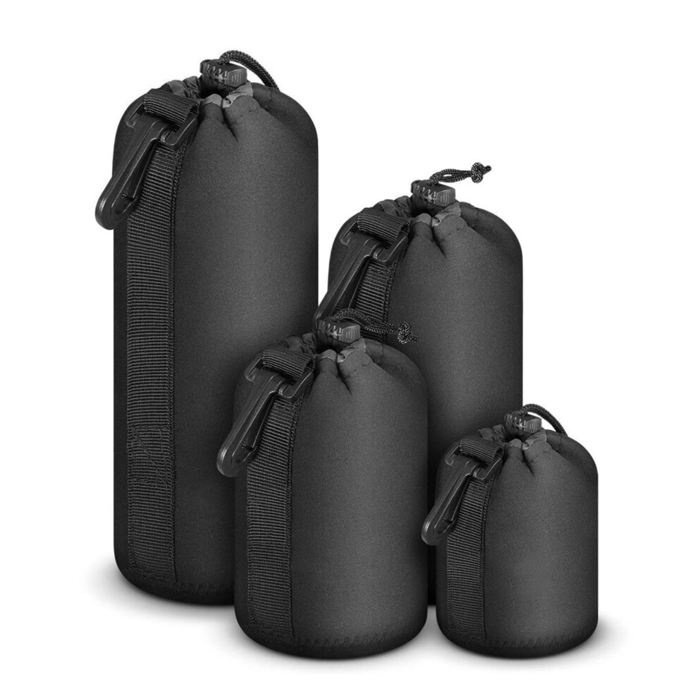 Neoprene Camera Case 4Pack Drawstring Waterproof Storage With Adjustable Strap Soft Camera Lens Pouch 9105992504633