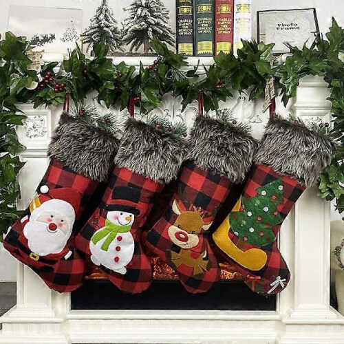 Julestrømper gavepose julepynt julestrømper julehængende gavepose (4 stk.) 2