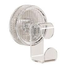 High Capacity Plastic Shower Hook With Vacuum Seal-Transparent