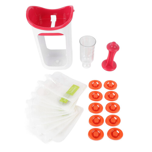 Rote Squeeze Station für Kleinkind-Püree-Futterbeutelbefüllung, ABS-Material 1