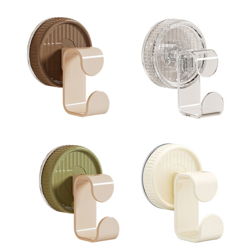 High Capacity Plastic Shower Hook With Vacuum Seal-Transparent 1