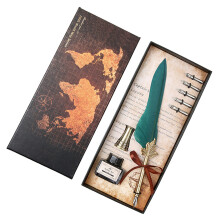 Set di inchiostri per calligrafia, penna d'oca vintage per un regalo elegante, strumento di scrittura artigianale per amici, familiari e insegnanti