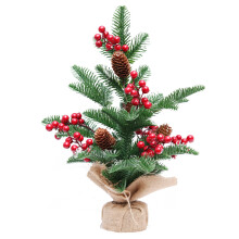 A Symphony Of Joy: Mini Pre-Lit Christmas Tree, Illuminating Your Holidays With Warmth And Cheer, Ideal For Enhancing Any Room With Its Timeless Beaut