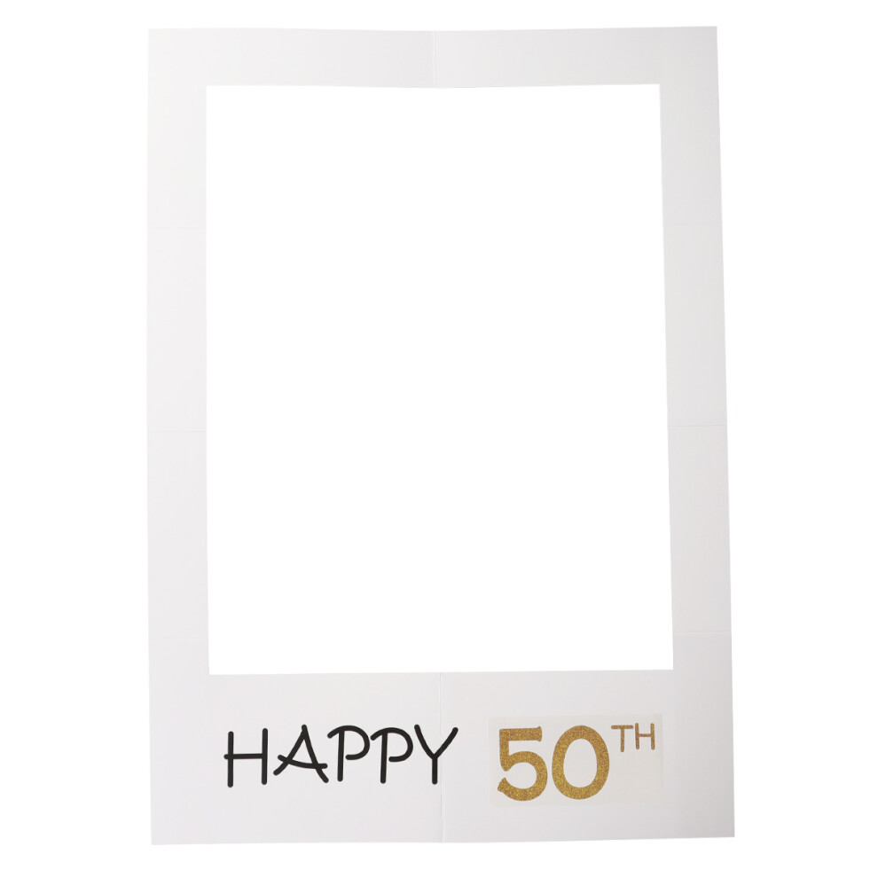 2Pcs 50Th Diy Paper Picture Frame Cutouts Photo Booth Props For Party 3541038889177