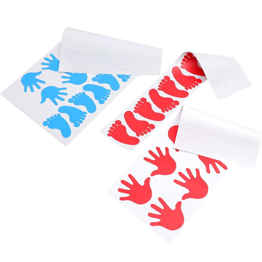 120 Pcs Adhesive Wall Stickers Hand And Footprint Decals For Nursery Solustre