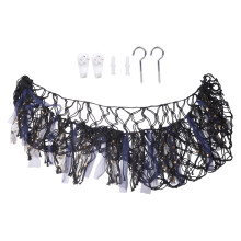 Extra Large Handmade Toy Storage Net Hammock for-Black ribbon