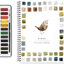 (Bird) Watercolor Workbook, Beginner-Friendly Birds Watercolor Workbooks,12 Colors