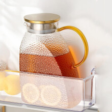 Skleněná konvice/karafa na vodu s víkem z nerezové oceli, nepropustná, 1,8 l