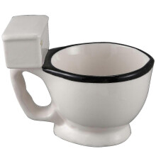 Keramický hrnek na toaletu s uchem 300ml, kávový čaj, mléko, zmrzlina, vtipný dárek